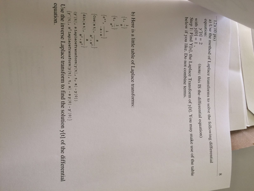 Solved Differential equation worksheet: I need help | Chegg.com