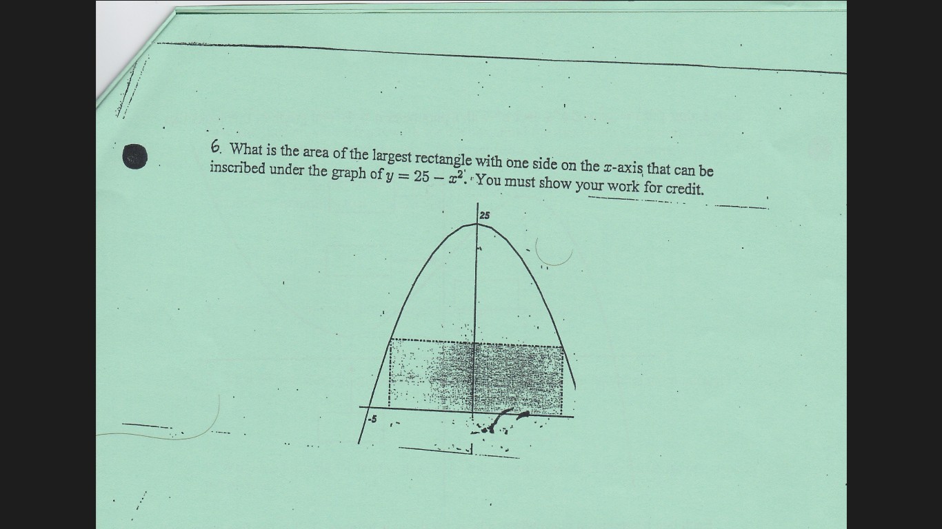 Solved 6. What is the area of the largest rectangle with one