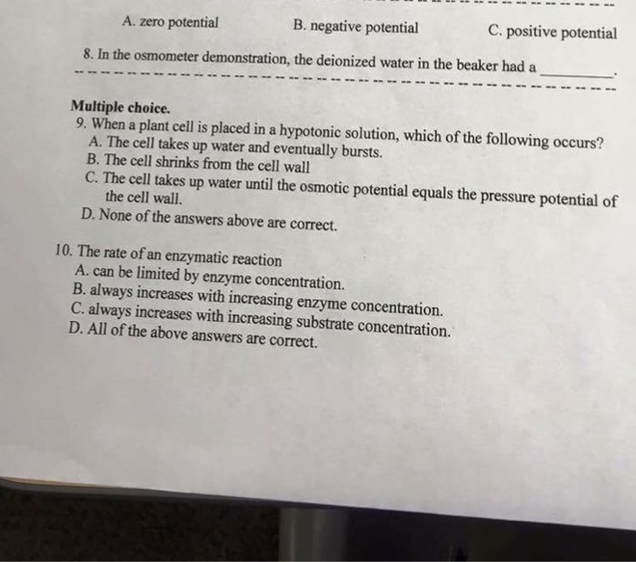 Solved In the osmometer demonstration, the deionized water