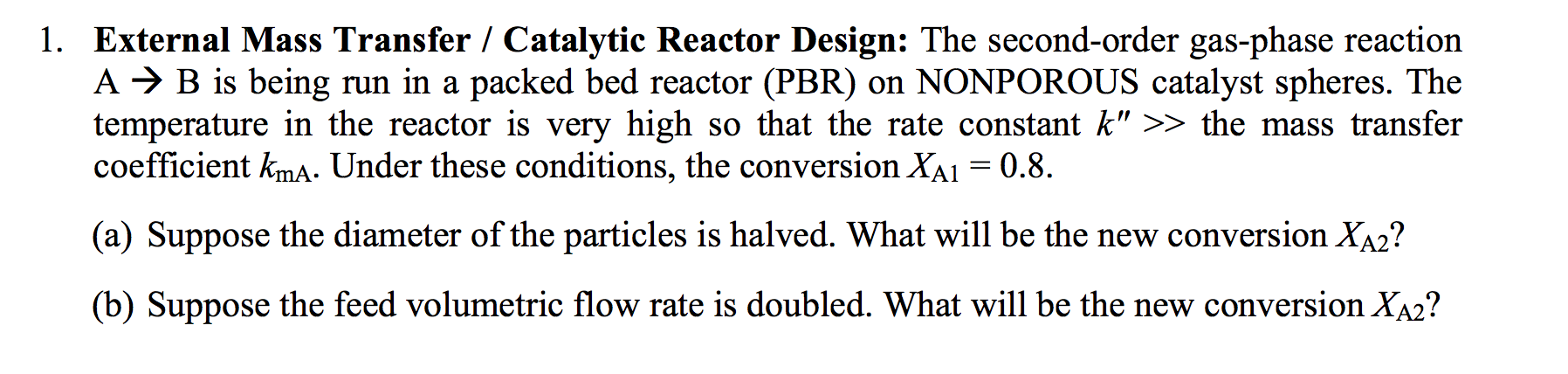 Chemical Engineering: External Mass Transfer / | Chegg.com
