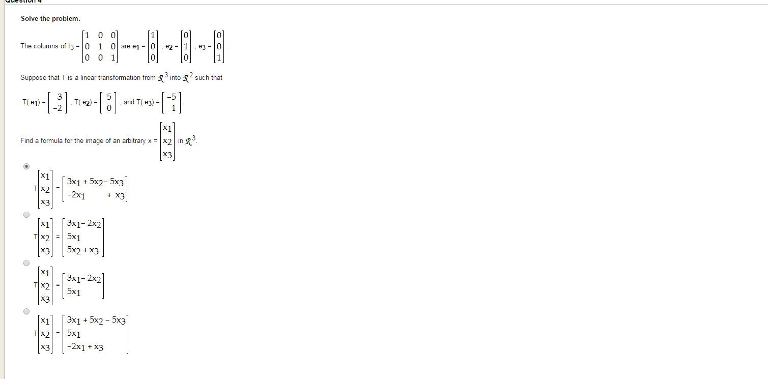 Solved Solve the problem 0 01 are e1 = 이 , e2° 1 , e3(02)