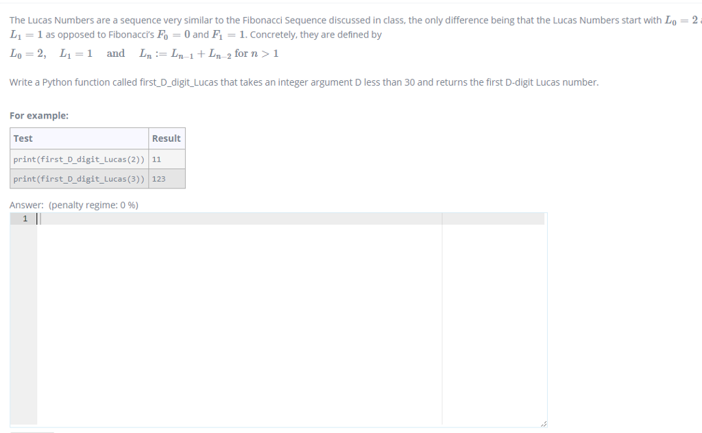 Solved The Lucas Numbers are a sequence very similar to the | Chegg.com