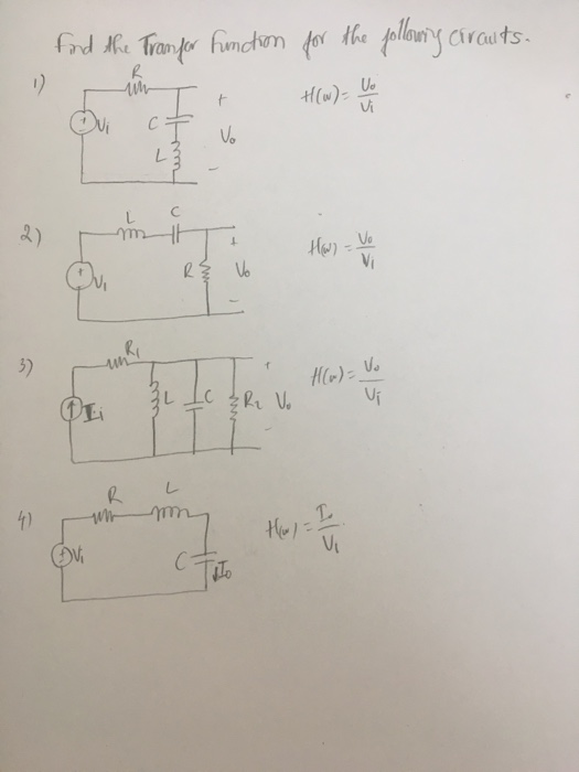 Solved Find the Transfer function for the following | Chegg.com