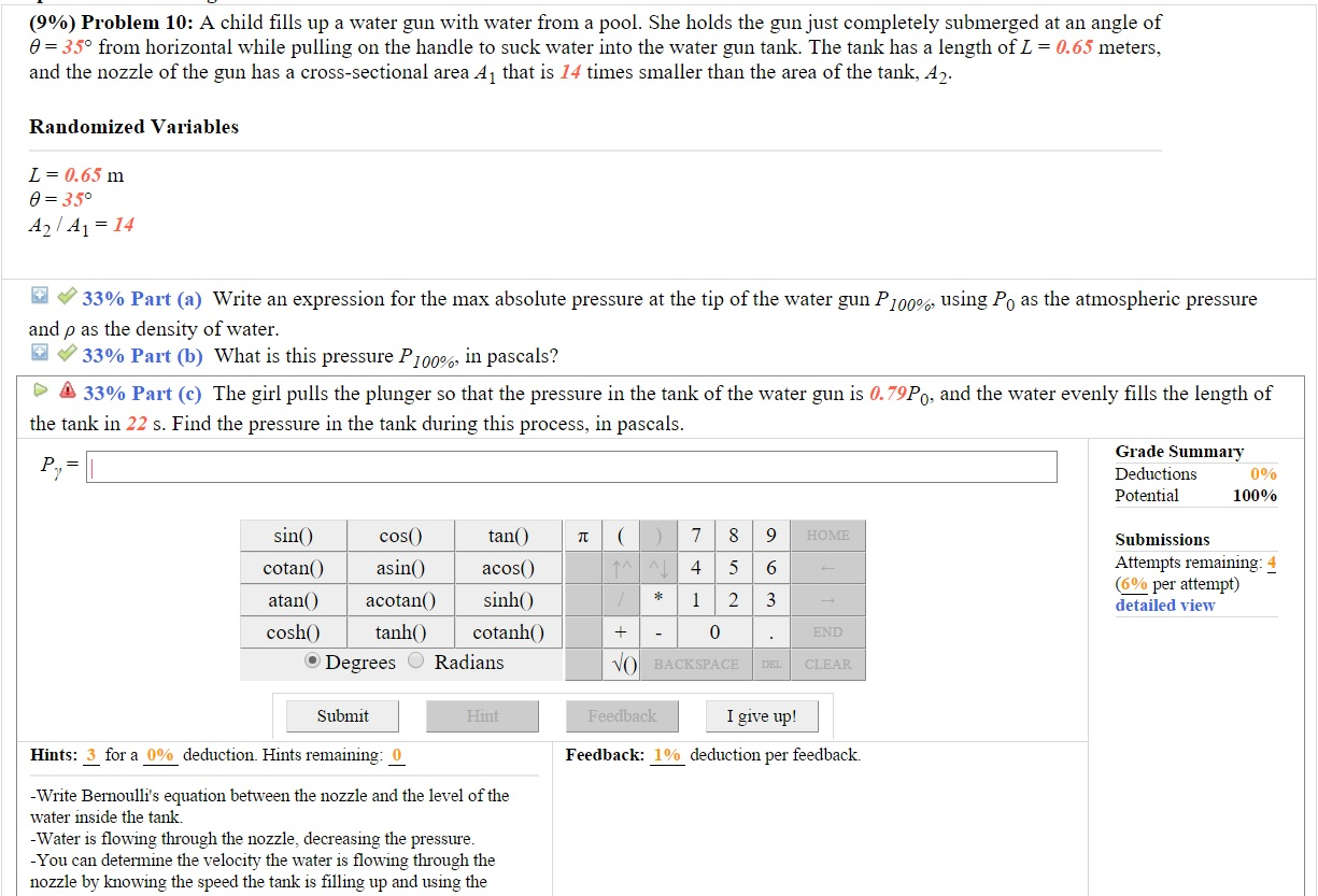 Solved The girl pulls the plunger so that the pressure in | Chegg.com