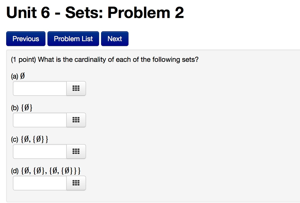 Solved: What Is The Cardinality Of Each Of The Following S... | Chegg.com