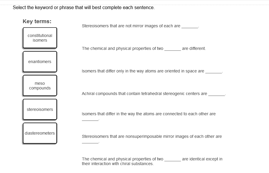 Solved Select the keyword or phrase that will best complete