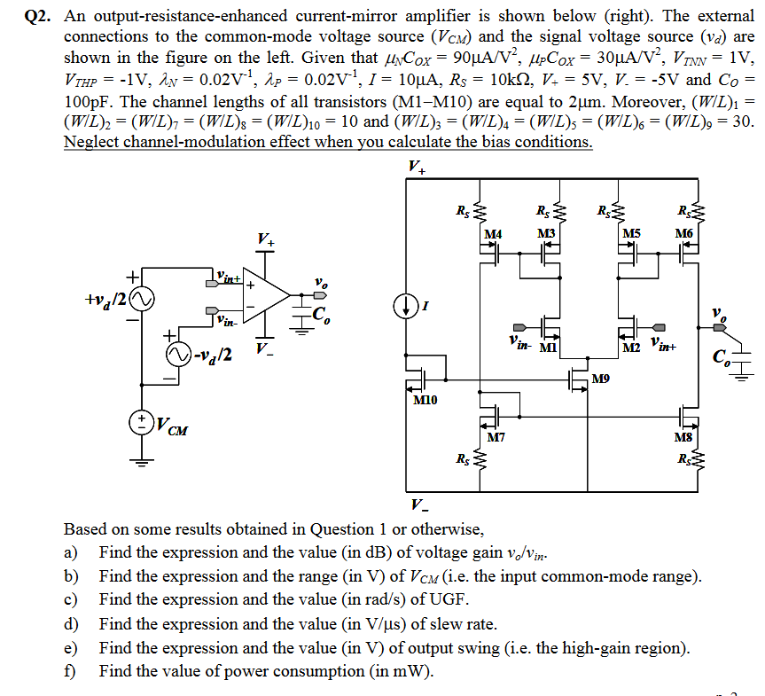 Solved q2 an output resistance enhanced current mirror chegg
