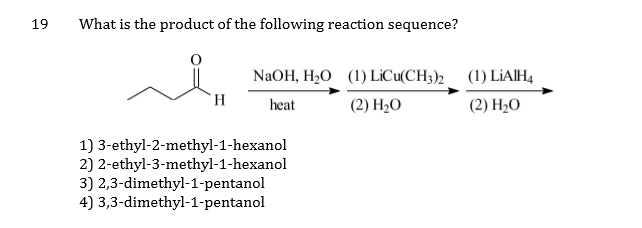 Solved What is the product of the following reaction | Chegg.com
