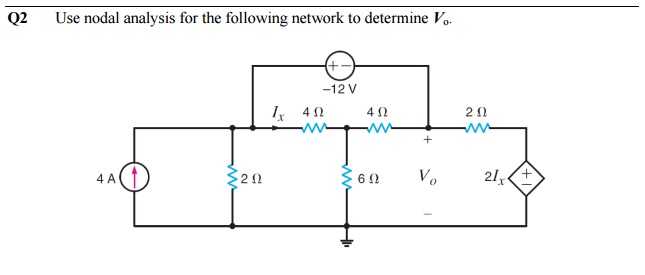 Solved Use Nodal Analysis. Please Give A Step By Step Answer | Chegg.com