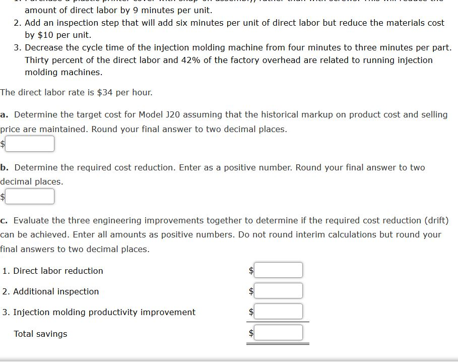Solved Target Costing Laser Cast, Inc., manufactures color