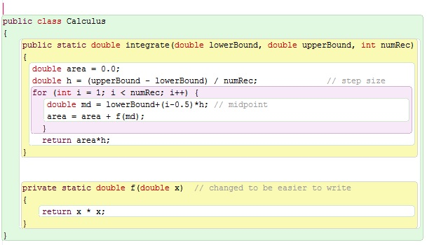 Solved public class Calculus public static double integrate | Chegg.com