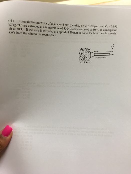 Solved Long aluminum wires of diameter 4 mm (density, p =