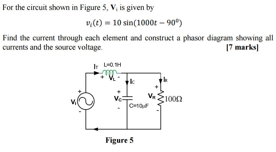 Solved For the circuit shown in Figure 5, V_i is given by | Chegg.com