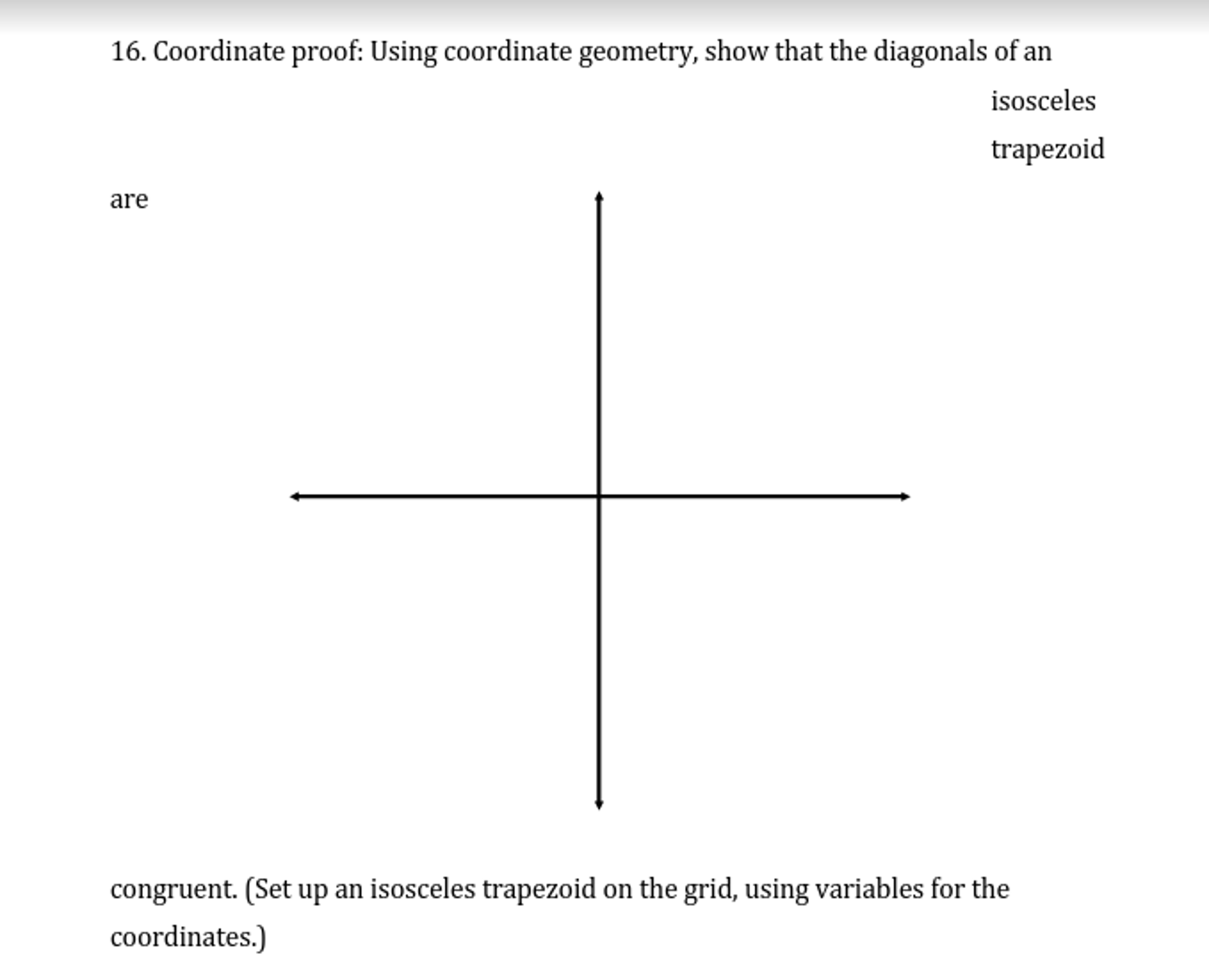 Coordinate proof: Using coordinate geometry, show | Chegg.com