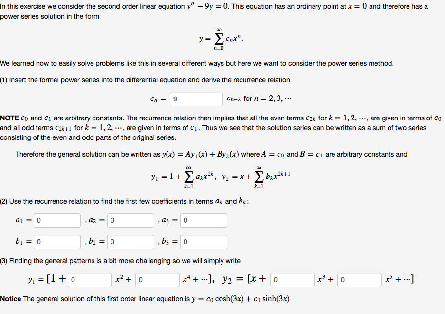 Solved In this exercise we consider the second order linear | Chegg.com