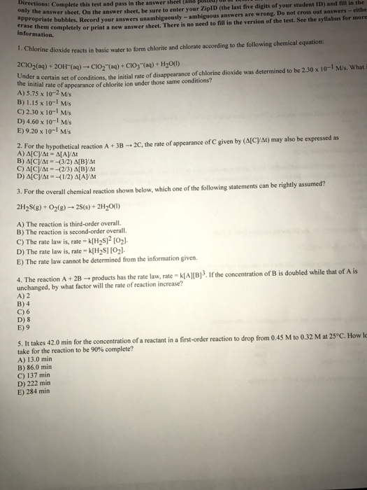 Solved Chlorine dioxide reacts is basic water to form