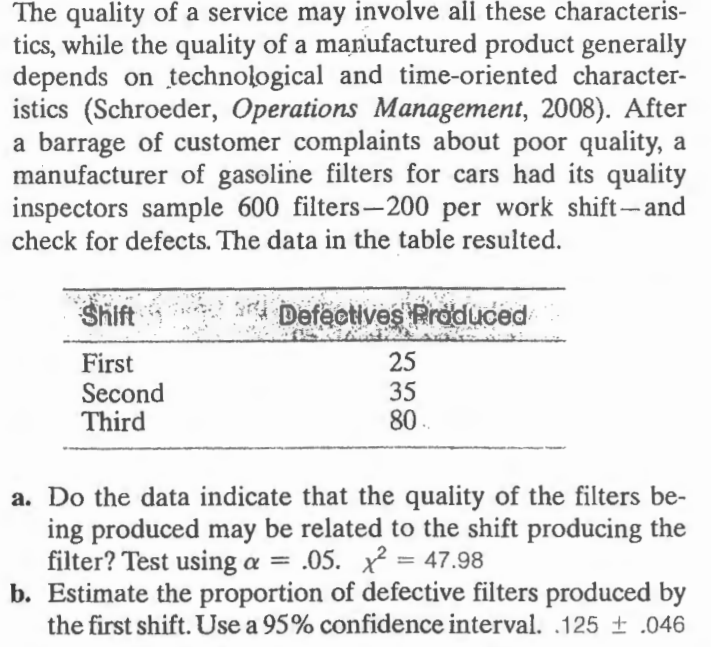 Solved Fitness for use" of gasoline filters. Product or
