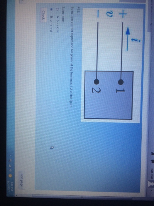 Solved PSS-1 Select the correct expression for power at the | Chegg.com