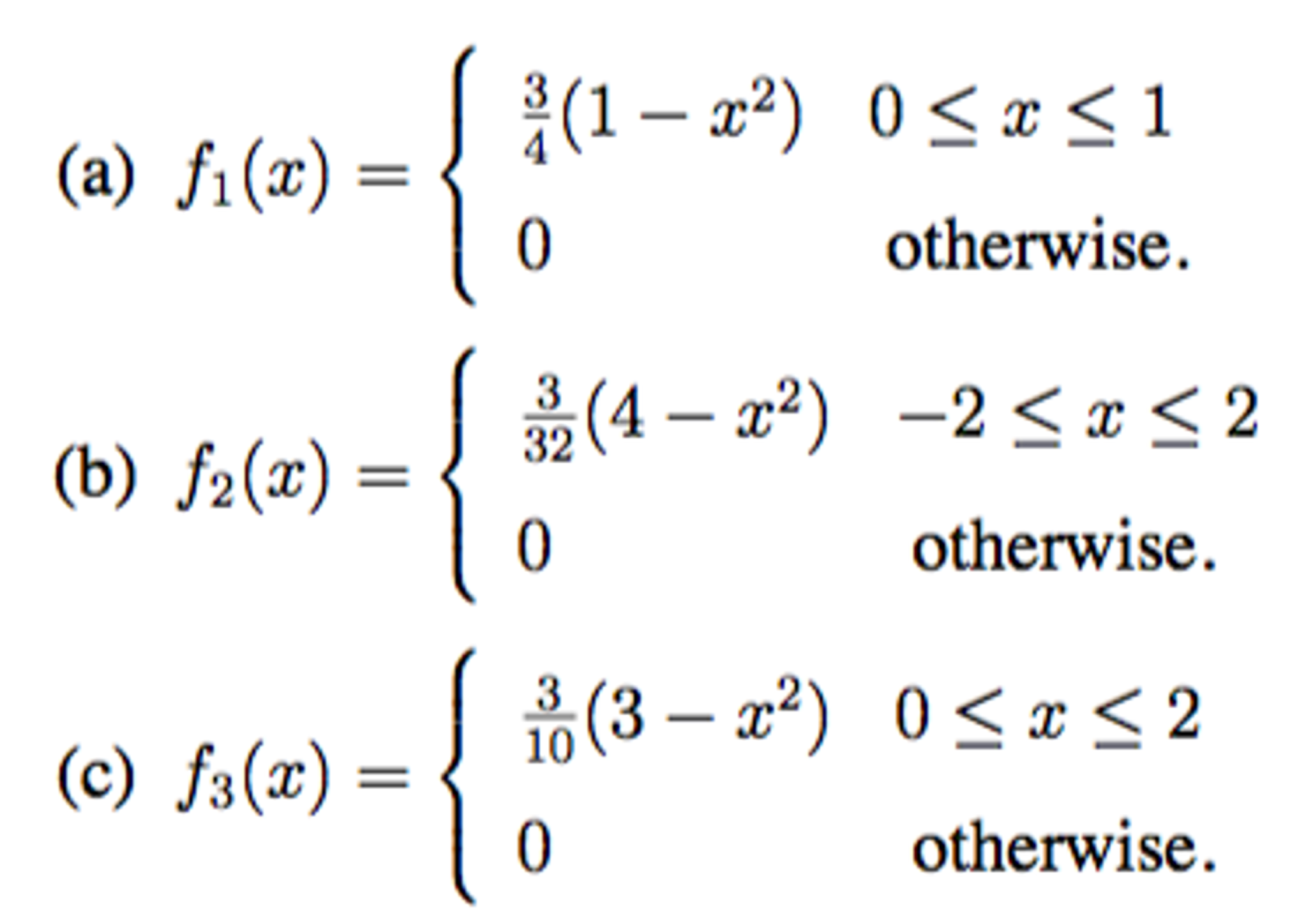 Solved Which of the following functions are valid PDF of | Chegg.com