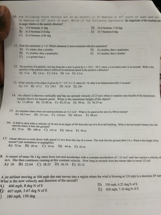 Solved The Following Force Vectors Set On An Objects 25 Chegg
