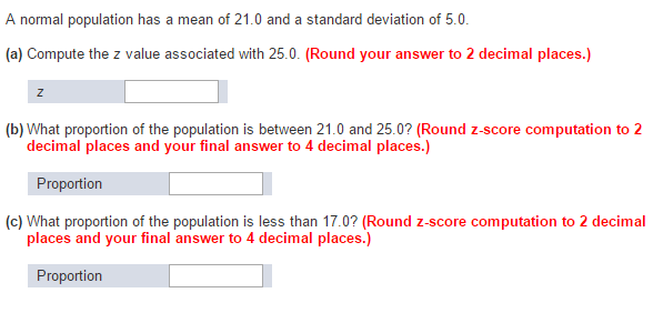 Solved A Normal Population Has A Mean Of 21.0 And A Standard | Chegg.com