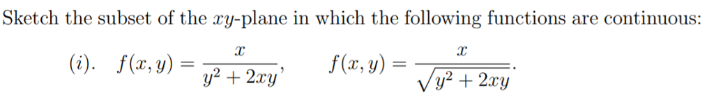 Solved Sketch The Subset Of The Xy-plane In Which The | Chegg.com