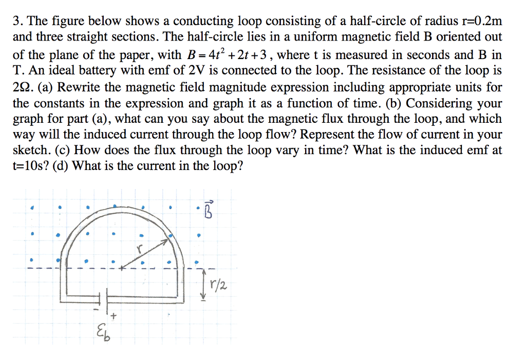 Solved 3. The figure below shows a conducting loop | Chegg.com
