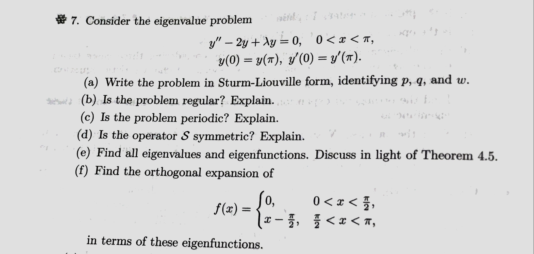 Solved Consider the eigenvalue problem y