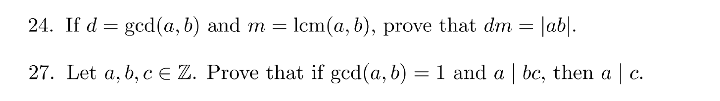 Solved If D = Gcd(a, B) And M = Lcm(a, B), Prove That Dm = | Chegg.com