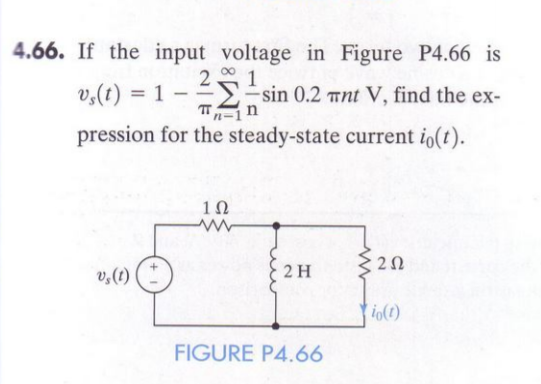 Solved If The Input Voltage In Figure P4 66 Is Upsilon S T