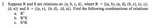 Solved Suppose R And S Are Relations On {a, B, C, D}, Where | Chegg.com