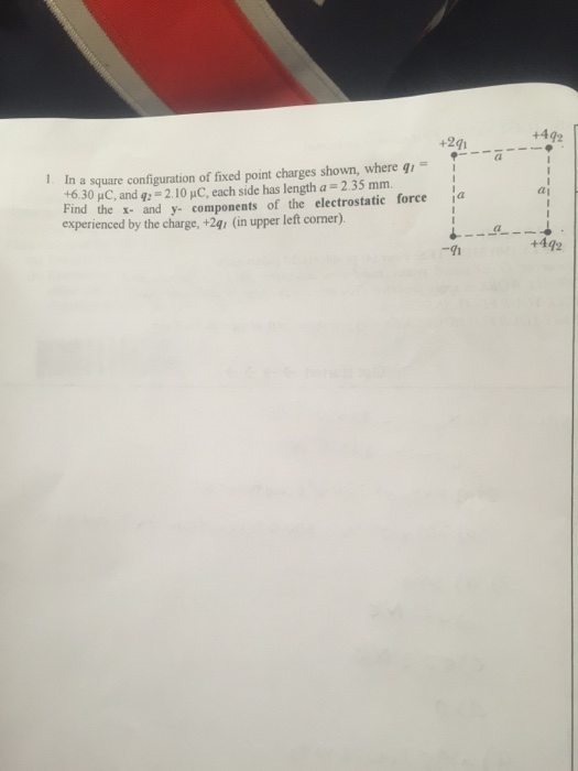 Solved In a square configuration of fixed point charges, | Chegg.com