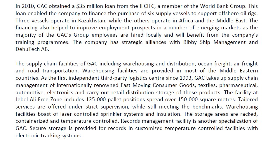 Solved Case 4 Gulf Agency Company Logistics Hub Jebel Ali | Chegg.com