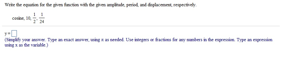 Solved Write the equation for the given function with the | Chegg.com