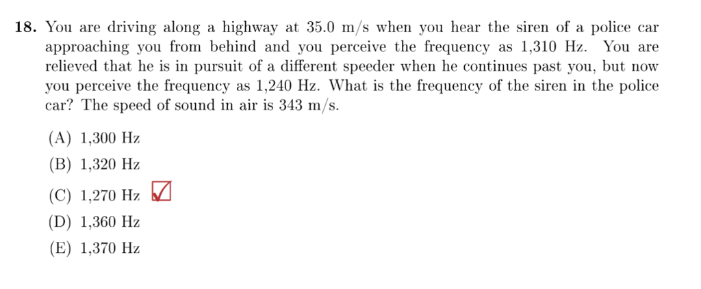 Solved 18. You are driving along a highway at 35.0 m/s when | Chegg.com