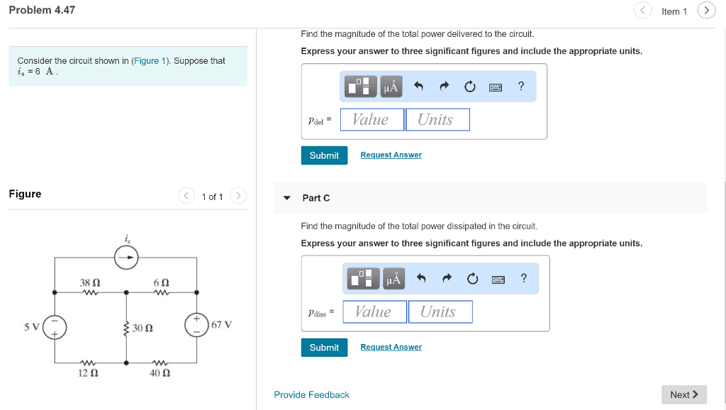 Solved Problem 4.47 Item 1 Part A Consider the circuit shown | Chegg.com