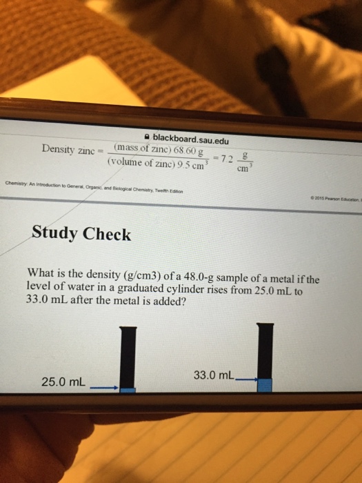 Solved Density zinc = (mass of zinc) 68.60 g/(volume of