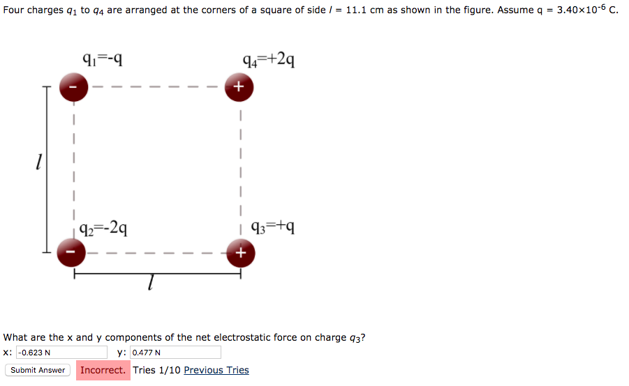 Solved Four Charges Q1 To Q4 Are Arranged At The Corners Of | Chegg.com