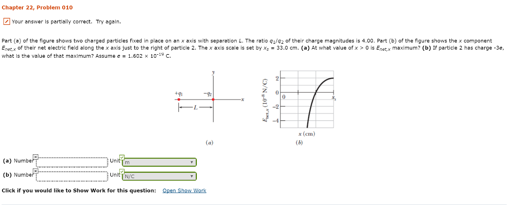 Solved Part (a) Of The Figure Shows Two Charged Particles | Chegg.com