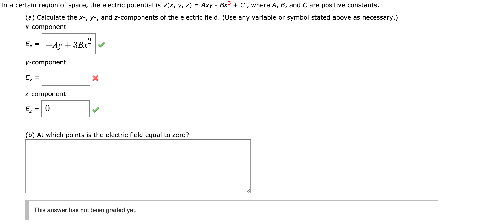 Solved In A Certain Region Of Space The Electric Potential