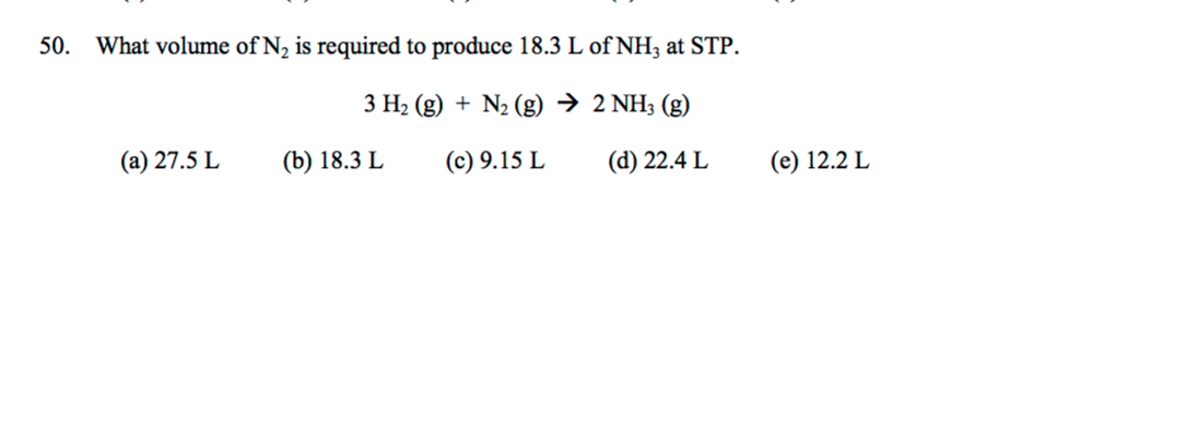 Solved What volume of N_2 is required to produce 18.3 L of | Chegg.com