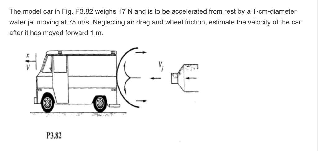 Solved The model car in Fig. P3.82 weighs 17 N and is to be | Chegg.com