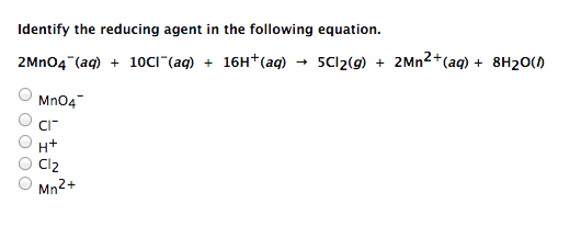 Solved Identify the reducing agent in the following | Chegg.com