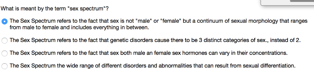 Solved What Is Meant By The Term Sex Spectrum 0 The Sex 6469