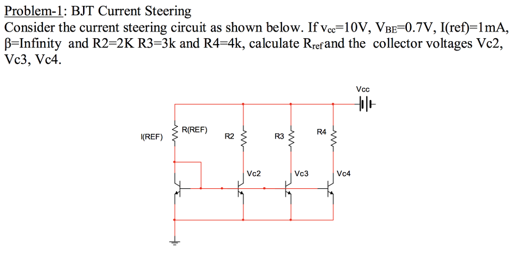 Solved Problem-1: BJT Current Steering Consider the current | Chegg.com