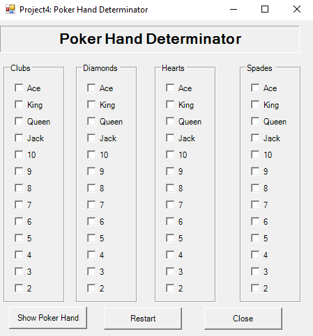 calculating the probabilities of each poker hand