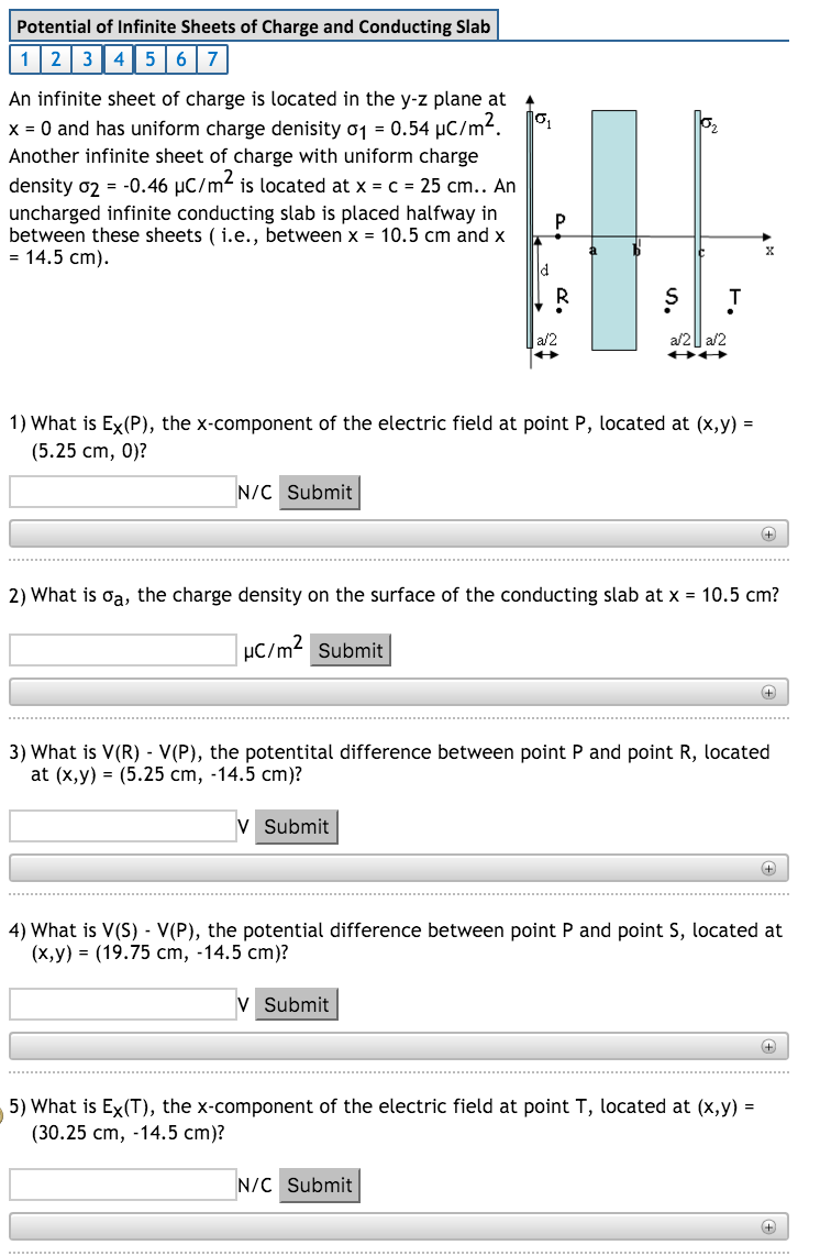 Solved An infinite sheet of charge is located in the yz