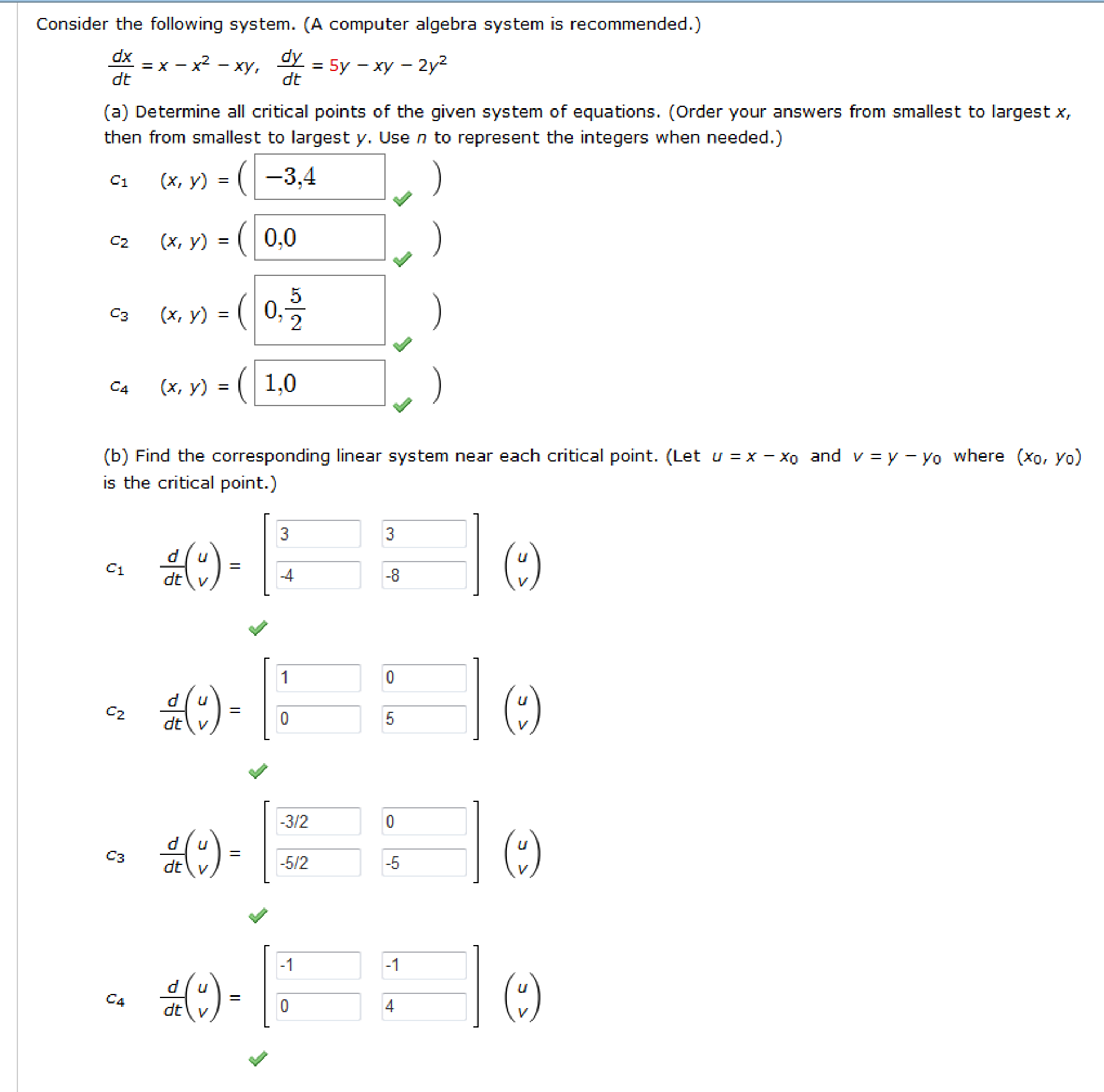 Solved Consider the following system. (A computer algebra | Chegg.com