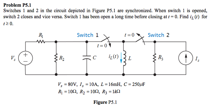 Solved Switches 1 and 2 in the circuit depicted in Figure | Chegg.com