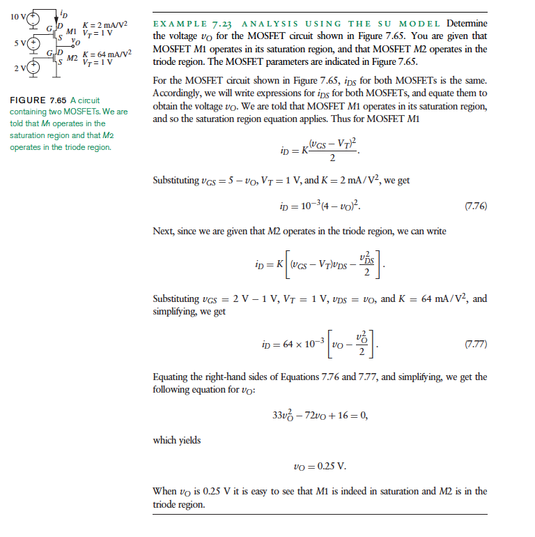 Solved A Circuit Containing Two Mosfets. We Are Told That 